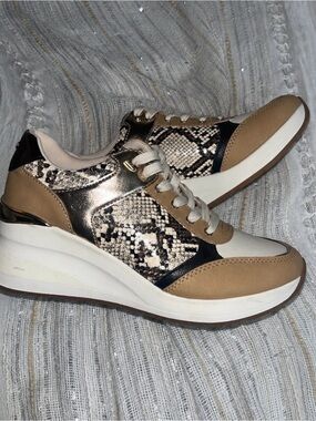 Aldo Snake-Print Wedge Sneakers